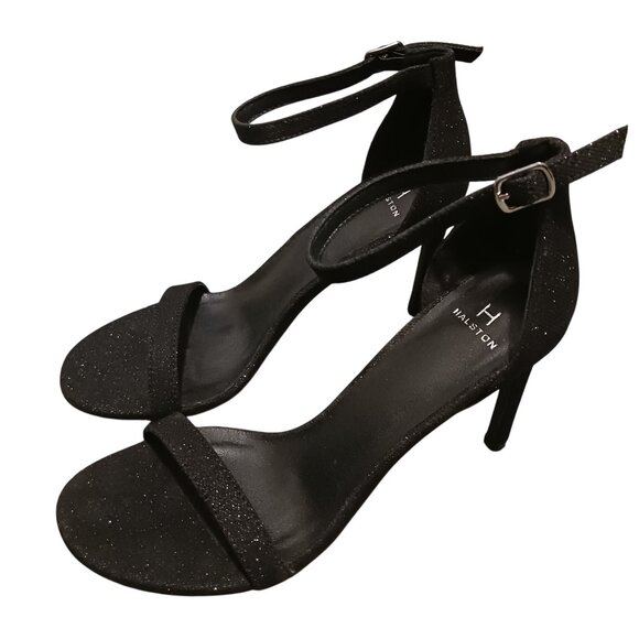 NEW H Halston Women's‎ Maui Open-Toe Ankle-Strap Sparkle Dress Sandals Black 8 - Picture 5 of 10